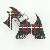 Brooch, Scottie Dog, Galbraith Tartan